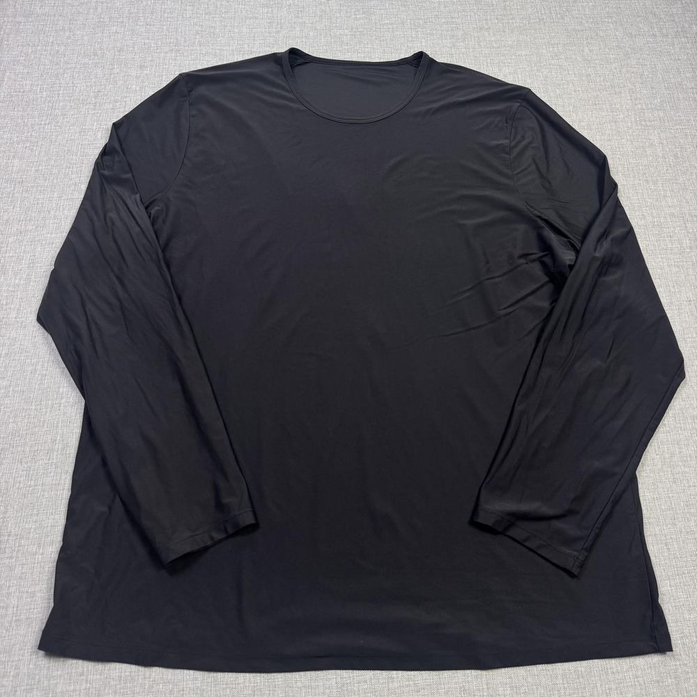 Lululemon T-Shirt Mens 2XL Black Long Sleeve Scoop Neck Activewear Moisture - Picture 3 of 8